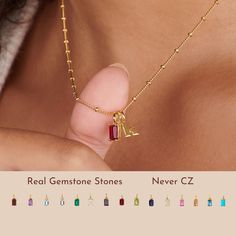 YOU MUST PICK AT LEAST ONE BIRTHSTONE & INITIAL LETTER  The personalized initial necklace with birthstone is an elegant, unique necklace and perfect as a personalized gift for her. Your choice of one tiny gold-plated lowercase initial ( a-z ) or uppercase initial (A -Z) and birthstone(s) that hangs on a delicate 18-inch cable chain, you can also add one or many more letters to your necklace.  You can add as many initials and/or birthstones to the necklace by purchasing the add on charms  option Yellow Gold Initial Necklace For Birthday, Silver Initial Necklace With Birthstone For Birthday, Sterling Silver Initial Necklace With Birthstone For Anniversary, Sterling Silver Initial Necklace With Birthstone For Birthday, Dainty Birthstone Charm Necklaces For Anniversary, Elegant Name Necklace With Charms For Birthday, Sterling Silver Birthday Initial Necklace With Birthstone, Dainty Birthstone Charm Necklace For Anniversary, May Birthstone Name Necklace For Birthday