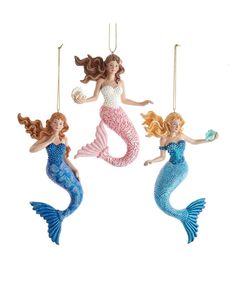 Mermaid With Ocean Pattern Ornament - - The Country Christmas Loft Christmas Palace, Ocean Pattern, Mermaid Christmas, Christian Ornaments, Mermaid Ornament, Mermaid Lover, Pink Mermaid, Blue Mermaid, Soft Book