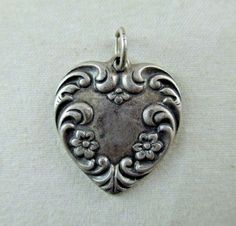 Vintage Sterling Silver PUFFY HEART Charm Pendant SIGNED Repousse 590C | eBay Movie Ideas, Forget Me Not Flower, Puffy Heart Charms, Collage Ideas, Puffed Heart, Puffy Heart, Bracelet Charm, Tattoo Inspo, Fall 2023