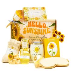 PRICES MAY VARY. 🌻12PCS Sunflower Gifts for Women: Blend of sunshine and care. The cozy Care Package for Women has been meticulously curated and handpacked with love. It includes a 12oz Mug, a Scented Candle, a Hand Towel, Cozy Fuzzy Socks, a Bath Bomb, a Handmade Soap, a Silk Eye Mask, a Hair Elastics, a Greeting Card. Take a moment to write your greetings on the card and send this self care package to provide healing & hug to someone who may be experiencing pain or hardship. 🎁Unprecedented U Gifts For Sick Friends, Sunshine Gift Basket, Box Business Ideas, Mystery Box Ideas, Get Well Baskets, Orange Scented Candle, Basket Raffle, Service Project Ideas, Surgery Recovery Gift