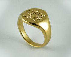 Monogram signet ring Gold signet ring personalized ring Signet Ring Gold, Oval Signet Ring, Personalized Ring, Gold Signet Ring, Ring Displays, Initial Ring, Signet Rings, Personalized Rings, Personalized Initials