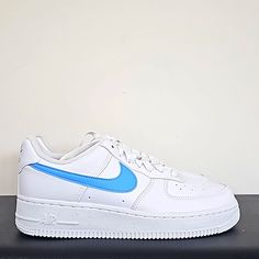 Nike Air Force 1 07 University Blue Size Women's 7.5 Sku Dv3808 103 Brand New With Original Box Shipping Same Day Or Next Day Pet Smoke Free 100% Authentic Shoes Nike Air Force, Nike M2k, Nike Air Max White, Nike Waffle, Nike Air Force 1 07, Nike Sneakers Women, Nike Air Max For Women, Nike Air Force Ones, Pink Sneakers