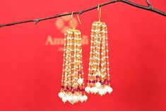 Buy stunning gold plated pearl tassel earrings online in USA. Look beautiful in Indian jewelry, gold plated jewelry , silver jewelry, gold plated earrings, wedding jewellery from Pure Elegance Indian fashion store in USA.-full view Indian Jewelry Gold, Amrapali Jewellery, Ear Tops, Bangle Ring, Pure Elegance, Fashion Journals, Traditional Fabric, Wedding Jewellery, Earrings Wedding