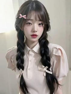 Wonyoung Hairstyle, 얼굴 드로잉, 일본 패션, Cute Makeup Looks, Pretty Selfies, Korean Makeup, Huda Beauty, Ulzzang Girl