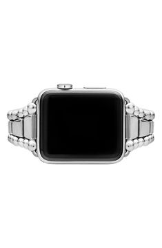 Turn your Apple Watch into a luxe piece of jewelry with this tapered steel bracelet framed by LAGOS' signature Caviar beading. Style Name:Lagos Smart Caviar Stainless Steel Watchband For Apple Watch. Style Number: 5896109. Modern White Gold Watch Bands With Stainless Steel Clasp, Modern Silver Watch With Bracelet Strap, Modern Silver Watch With Jubilee Bracelet, Luxury Silver Metal Watch Accessories, Luxury Adjustable Watch Band With Stainless Steel Clasp, Elegant Metal Apple Watch Band With Solid Link Construction, Modern Adjustable Watch Bands With Polished Finish, Luxury Rectangular Jewelry With Stainless Steel Clasp, Modern Stainless Steel Watch Bands With Polished Finish