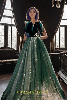 This exquisite Banquet Sling Temperament Long Dress is perfect for any special occasion. The rich dark green color and flowing design exude a fantasy-like elegance. With its unique Mori style, this dress will enhance your natural beauty and leave an unforgettable impression. Elegant Green A-line Evening Dress, Green Maxi Dress For Gala During Prom Season, Dark Green Evening Dress For Gala, Dark Green Gala Evening Dress, Green A-line Evening Dress For Gala, Dark Green Floor-length Party Dress, Dark Green Floor-length Evening Dress For Formal Occasions, Green Ball Gown Evening Dress For Formal Occasions, Dark Green Dress For Prom Season Party