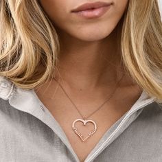 "Customized Diamond Detailed Jewelry Gift for Her: Engraved Heart Shaped Two Names Pendant Necklace. The perfect gift for girlfriend, wife, mom, grandma, sister, best friend, or your loved ones. ★ INFO ABOUT THIS ITEM: Material: Sterling Silver 925 / 18K Gold Plated Sterling Silver 925 / 18K Rose Gold Plated Sterling Silver 925 / 18K Gold Vermeil Plated Sterling Silver 925 Thickness: 1.1mm / 0.04\" Height of pendant: 29.21mm x 29.72mm / 1.15\" x 1.17\" Stone Type(s): Diamond Total Carat Weight: Heart Beads Jewelry For Mom, Rose Gold Name Engraved Heart Pendant Jewelry, Rose Gold Heart Pendant Jewelry With Name, Rose Gold Heart Pendant With Name, Customized Rose Gold Heart Pendant Jewelry, Heart Beads Necklace For Anniversary Gift On Mother's Day, Meaningful Rose Gold Necklace For Valentine's Day, Valentine's Day Birthstone Necklace For Best Friend, Rose Gold Heart Pendant Name Necklace For Valentine's Day