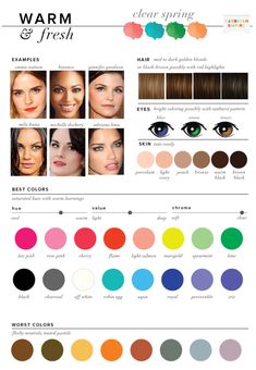 Boho Chique, Clear Spring, Spring Palette, Spring Color Palette, Seasonal Color Analysis, Colors For Skin Tone