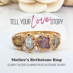 ♡ Mother's Birthstone Ring  CHERISHED ROOTS COLLECTION ~ Custom birthstone jewelry that celebrates the people and moments in life you treasure the most! ♡ BIRTHSTONE OPTIONS  Identify UP TO 6 birthstones that you would like used in the design of your ring (see available birthstone options below):  Garnet- January  *Represents: ❀ Passion ❀ Happiness ❀ Positive Thoughts Amethyst- February *Represents: ❀ Balance ❀ Relaxation ❀ Stress Relief Aquamarine- March *Represents: ❀ Inner Strength ❀ Serenity Spiritual Gemstone Rings For Anniversary, Spiritual Birthstone Ring With Gemstone For Anniversary, Spiritual Birthstone Ring For Anniversary, Spiritual Gemstone Birthstone Ring For Anniversary, Spiritual Multi-stone Anniversary Rings, Spiritual Multi-stone Rings For Anniversary, Spiritual Multi-stone Birthstone Ring For Anniversary, Spiritual Multi-stone Birthstone Ring As Gift, Spiritual Multi-stone Rings For Gift