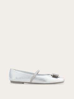 New Vara plate ballet flat - Shoes - Women Silver Ballet Flats, Contemporary Ballet, Gold Ballet Flats, Flats Online, Ferragamo Flats, Black Ballet Flats, Womens Ballet Flats, Ballerina Flats, Ballet Flat Shoes