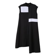 Features: Style: Casual Occasion: Daily Material: Polyester Sleeves: Short Sleeves Neckline: Round Neckline Pattern: Contrast Color Type: Casual Long Dresses Season: Summer Size Bust Length cm inch cm inch One Size 98 39 119-130 47-51 Black Sleeveless Dress With Asymmetrical Hem For Spring, Black Sleeveless Asymmetrical Dress For Spring, Casual Black Asymmetrical Sleeveless Dress, Black Sleeveless Summer Dress With Asymmetrical Hem, Black Sleeveless Asymmetrical Dress For Work, Summer Sleeveless Black Dress With Asymmetrical Hem, Summer Workwear Mini Dress With Asymmetrical Hem, Black Asymmetrical Hem Midi Dress For Work, Black Midi Dress With Asymmetrical Hem For Work