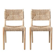 a pair of chairs that are made out of wood