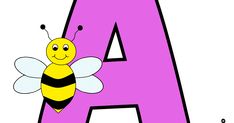 the letter a with a bee on it