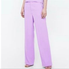 New Zara Woman’s Lavender Brad New Slacks. Size M/ 10 - 34” Inseam High Waisted Black Trousers, Zara Leather Pants, Snake Print Pants, Brown Leather Pants, Cream Pants, Leopard Print Pants, Brown Dress Pants, Cotton Cargo Pants, Zara Leather