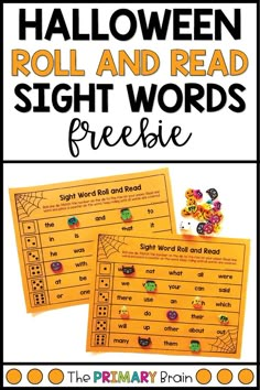 the halloween roll and read sight words freebie is an easy way to practice reading