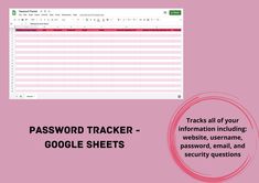 a pink background with the words google sheets