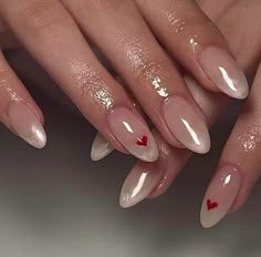 February Nails Ideas, February Nails, Pretty Hands, Nails 2024, Heart Nails, Funky Nails