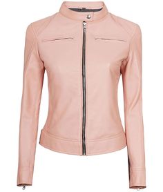 Women's Light Pink Biker Racer Leather Jacket - Subtle Moto Elegance
Embrace your daring side with our Women's Light Pink Biker Racer Leather Jacket. It's not just a piece of clothing; it's an embodiment of your adventurous spirit. Designed with meticulous attention, this jacket harmoniously blends biker toughness with the elegance of cafe racer aesthetics. The delicate light pink color adds a touch of femininity to your look, whether you're cruising the streets or embarking on a motorcycle jour Racer Leather Jacket, Light Pink Jacket, Maroon Leather Jacket, Leather Jacket For Women, Cafe Racer Leather Jacket, Pink Cafe, Cafe Racer Design, Black Leather Blazer, Cafe Racer Style