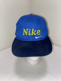 Vintage Nike Youth Blue Green Adjustable One Size Hat Cap. Nike Cap, Blue Hat, Hat Cap, Vintage Nike, Old School, Blue Green, Money, Nike, Hats