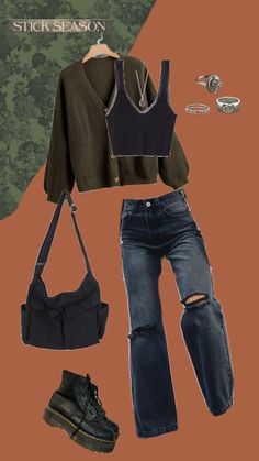 #outfit Grunge Outfits Accessories, Dark Granola Aesthetic, Doc Marten Style, Realistic Outfits, Granola Aesthetic, Avengers Outfits, My Mirror, Grunge Clothes