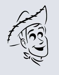 a black and white drawing of a smiling man