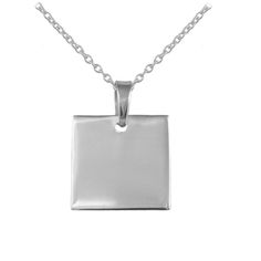 Sterling silver children and teenage necklace features a highly polished tag pendant in round, heart, oval or square shape, which can be personalized by our laser engraving service. Three optional lengths of trace chains are adjustable sizes 12, 13 and 14 inches; 14, 15 and 16 inches; 16, 17 and 18 inches. Gift choice of any occasion for both boys and girls. Age (Yrs): 0-16 (Age recommendation is approximate) Metal: 925 Sterling Silver Chain Type: Trace Chain Clasp: Lobster Claw Size: 12,13,14,1 Customizable Silver Necklace With Rectangular Pendant, Personalized Silver Rectangular Pendant Jewelry, Sterling Silver Square Pendant Necklace For Personalized Gift, Customizable Sterling Silver Necklace With Rectangular Pendant, Adjustable Sterling Silver Rectangular Necklace, Adjustable Rectangular Sterling Silver Necklace, Customizable Silver Minimalist Charm Necklaces, Silver Engraved Rectangular Charm Necklace, Classic Personalized Square Pendant Necklace