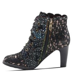 ad eBay - Find many great new & used options and get the best deals for Spring Step L'Artiste Women's Glitterail Bootie Pewter Multi EU 40 / US 9 at the best online prices at eBay! Free shipping for many products! L'artiste By Spring Step, Elegant Heels, Spring Boots, Buckle Ankle Boots, Designer Heels, Metallic Leather, Leather Booties, Leather Ankle Boots