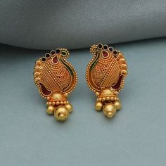 20K Yellow Gold Earrings , Indian Traditional Earring Handmade Jewelry K3211 Earrings Indian Traditional, Gold Earrings Indian, Free Stuff By Mail, Earrings Indian, Traditional Earrings, Earring Handmade, Yellow Gold Earrings, Gold Stud Earrings, Stud Earrings For Women