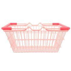 a pink shopping basket on a white background