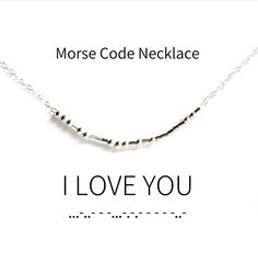 I Love you,  Morse Code Necklace, I love you spelled out in morse code dots and dashes. There's more to their delicate beauty than meets the eye. Makes a great gift, a secret only you (and the recipient) will know. Choose sterling silver beads on sterling silver chain, gold fill beads on sterling silver chain or gold fill beads on 16K gold plated chain. Simple, fun and meaningful, this dainty necklace is perfect alone or layered with other pieces. A card will be included that shows the word deco Morse Code Bracelet I Love You, Code Morse, Morse Code Necklace, Message Necklace, Feminine Necklace, 20 Inch Necklace, Jewellery Pouch, 16 Inch Necklace, Morse Code