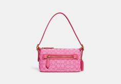 Demi Bag In Signature Jacquard | COACH OUTLET Pink Goyard Wallet, Pink Coach Shoulder Bag, Vintage Pink Coach Bag, Denim Designer Bag, Vintage Coach Purse, Everyday Designer Bag, Pink Cute Stuff, Coach Bags Handbags, Coach Pink Bag