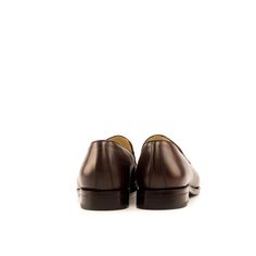 Men's Brown Leather Metal Bit Loafer - The Andrey by Idrese Modern Brown Loafers With Brogue Detailing, Modern Brown Loafers For Business Casual, Luxury Brown Tassel Loafers For Business, Elegant Brown Slip-on Monk Strap Shoes, Luxury Brown Loafers For Office, Timeless Brown Cap Toe Loafers, Timeless Tassel Loafers For Business, Timeless Tassel Slip-on Loafers For Business, Modern Brown Semi-formal Loafers