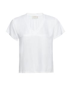 The V neck version of your favorite white tee with a laid-back ribbed neckband. Sexy, effortless, and already a classic. | Women's June Short Sleeve Top in White | Ethical Essentials Satin Top, Going Out Outfits, Basic Tops, White Summer, White Tee, White Fabrics, V Neck Tee, Short Sleeve Top, White Undershirt