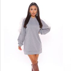 Tulle Cool Hooded Sweatshirt Dress New With Tags Color- Gray Size- Small This Sweatshirt Dress With Tulle Is Ready To Party In The Most Stylish And Comfy Way! Sold Out In The Fashion Nova Website. Take Opportunity To Make An Offer Before It’s Gone For Good! Long Sleeve Cotton Mini Dress For Winter, Spring Long Sleeve Sweatshirt Dress With Drawstring Hood, Spring Hooded Loungewear Dresses, Purple Asymmetrical Dress, Havana Nights Dress, Red Ruched Dress, Hooded Sweatshirt Dress, Dress With Tulle, Dresses Tulle