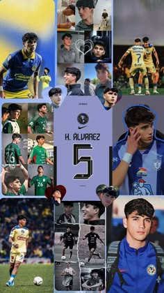 a collage of soccer players and their names