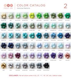 the color catalog for different colors of beads