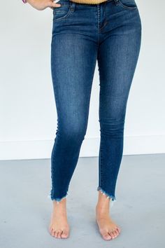 Add a little somethin' to your denim game with these Articles of Society jeans! The angled, distressed hem is unlike any other! You won't regret adding this spice to your wardrobe! Model is 5'8", wears a 1/2 and is modeling the 25. Boutique Design, Fashion Boutique, Boutique, Wardrobe, Thing 1, How To Wear