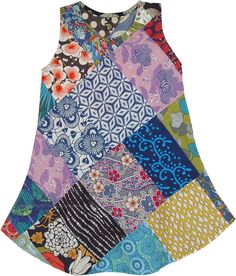 a colorful dress with many different patterns on it