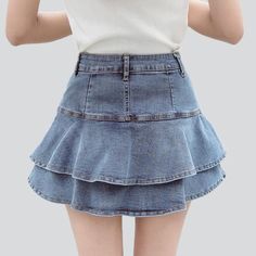 Turn heads and stand out from the crowd this summer with our Mini Flounces Denim Skirt from the 2023 Summer Collection!Why You'll Love ItThis mid-waist. urban-vibe skirt is designed to be the ultimate expression of chic rebellion. Crafted with a unique stonewashed pattern and mini frills. it exudes effortless elegance. The durable zipper and button closure promises convenience and comfort. while the high-quality denim ensures its lasting quality.Key Highlights: Grunge-Inspired Look: Capture the Fitted Mid-rise Denim Skirt For Summer, Trendy Mini Skirt With Frayed Hem, Chic Denim Skort For Summer, Summer Denim Skort For Day Out, Trendy Spring Mini Skirt, Trendy Mid-rise Denim Blue Skirt, Trendy Non-stretch Skirt For Summer, Non-stretch Mid-rise Mini Skirt For Spring, High Rise Skirt For Spring