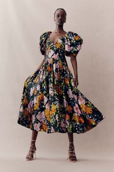 Short Flower Dress, Plunge Midi Dress, Women Dresses Classy, Beautiful Dresses For Women, Raw Beauty, Line Shopping, Pleated Midi Dress, Designer Dresses Indian, Gathered Skirt