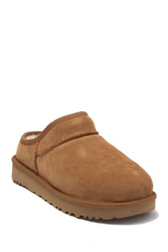 UGG | Suede Classic Slipper | Nordstrom Rack Ugg Classic Slipper, Ugg Slippers Outfit, Slipper Outfit, Slippers Outfit, Classic Slippers, Koolaburra By Ugg, Suede Slippers, Designer Slippers, Ugg Slippers