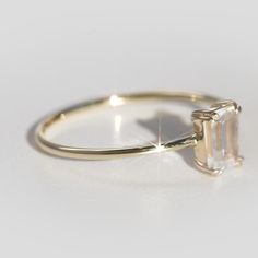 Solid Gold Natural Gemstone Baguette Birthstone Ring | Local Eclectic – local eclectic Rings Birthstone, Sparkle Gift, Local Eclectic, Birthstone Rings, Diamond Huggies, Everyday Ring, Gold Gemstone Ring, Ring Stack, Everyday Rings