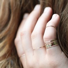 Hand-twisted stackers that look great on any finger. Add a beautiful bit of simple sparkle to your everyday look! Made in our Brooklyn studio with 100% recycled solid 14k gold. Modern Jewelry With Decorative Band Ring, Adjustable Elegant Wide Band Ring, Elegant Stackable Wide Band Ring For Gift, Elegant Stackable Wide Band Ring As Gift, 14k Gold Ring With Decorative Band, Minimalist 14k Gold Ring With Decorative Band, Classic Stackable Wide Band Ring, Modern Jewelry With Decorative Band And Round Shape, Modern Jewelry With Decorative Band