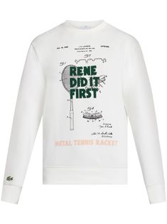 optical white cotton blend graphic print to the front logo patch at the sleeve crew neck long sleeves ribbed cuffs and hem Versace Outfit, Sweatshirt White, Balenciaga Triple S, Custom Watch, Nike Air Max 97, Short Suit, Sweaters Knitwear, Mens Activewear, White Sweatshirt