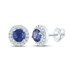 💎 Sparkle and shine with these Radiant Blue Sapphire Halo Earrings in 10kt White Gold! 💙✨ Perfect for adding a pop of color to any outfit, these earrings are a must-have for any jewelry lover. Get yours now for only $459.00! 💸 #BlueSapphire #HaloEarrings #JewelryLove #WhiteGold #LuxuryStyle #Fashionista #GlamGoals #TreatYourself #SapphireLove #RadiantBeauty Blue Diamond Earrings With Accents, Blue Diamond Earrings With Diamond Accents, Blue Diamond Earrings With Pave Setting, Sapphire Earrings With Pave Setting, Sapphire Earrings With Pave Setting In Fine Jewelry Style, Blue Diamond Round Cut Earrings, Blue Brilliant Cut Diamond Earrings, Blue Diamond Earrings With Brilliant Cut, Blue Sapphire Diamond Earrings