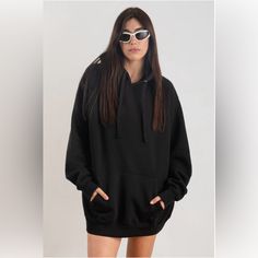 Black Oversized Hoodie Black Sweatshirt With Double-lined Hood In Relaxed Fit, Black Sweatshirt With Double-lined Hood And Relaxed Fit, Black Relaxed Fit Sweatshirt With Double-lined Hood, Oversized Black Trendy Hoodie, Trendy Black Oversized Hoodie, Black Relaxed Fit Hoodie With Drawstring Hood, Black Hoodie With Double-lined Hood And Relaxed Fit, Black Hoodie With Drawstring And Drop Shoulder, Black Drop Shoulder Hoodie With Drawstring