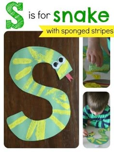 the letter s is for snake with sponged stripes