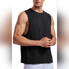 Crz Yoga Men's Lightweight Muscle Workout Tank Top, Quick Dry, Large Armhole, Sleeveless, Running Athletic Shirts Top, Color: Black, Size: Xxl Hot Topic Shirts, Diesel Shirts, Muscle Workout, Crz Yoga, Workout Tank Top, Yoga For Men, Yoga Shirts, Muscle Fitness, Athletic Shirts