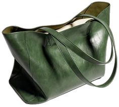 Trendy Green Large Capacity Bag, Casual Dark Green Bag For Daily Use, Trendy Large Capacity Green Bag, Green Shoulder Bag With Large Capacity For Daily Use, Casual Green Shoulder Satchel, Trendy Green Tote Satchel, Trendy Green Satchel For Travel, Trendy Green Satchel For Errands, Large Capacity Green Bag For Errands