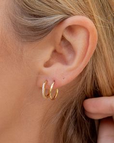 Taner Mini Huggies Earring in Gold Plated, Women's by gorjana Classic Everyday Hypoallergenic Huggie Earrings, Tiny Classic Hoop Earrings, Classic Tiny Hoop Earrings, Elegant Tiny Huggie Earrings For Everyday, Delicate Tarnish-resistant Huggie Earrings For Everyday, Tiny Classic Yellow Gold Huggie Earrings, Delicate Gold-plated Huggie Earrings For Everyday, Classic Gold Plated Huggie Earrings, Tiny Classic Gold Earrings